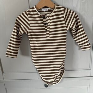 Striped Brown and White Kids Bodysuit